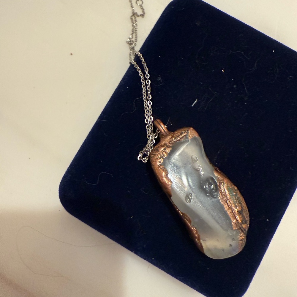 Elegant Silver and Bronze Pendant Necklace